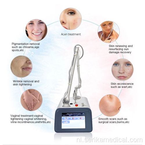 Draagbare Acne Rimpel Remover Fractional CO2 Laserapparatuur